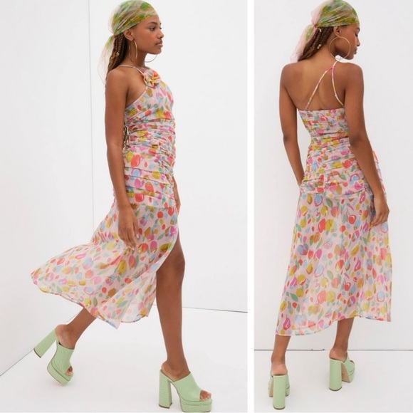 For Love & Lemons Desmona Floral Midi Dress Size Medium NWT Dainty Coquette - Picture 9 of 17